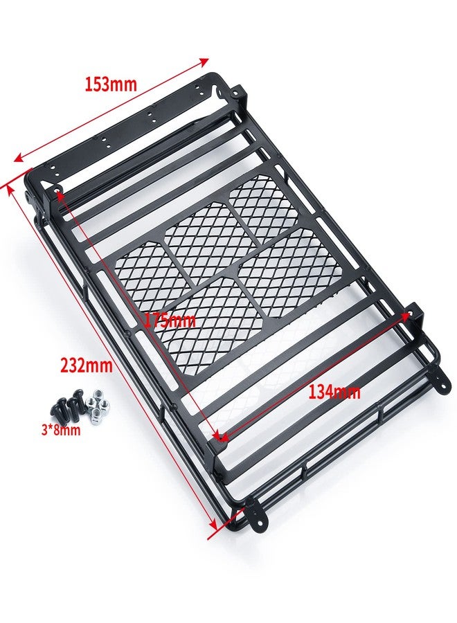 JGGZONE Metal Luggage Carrier Roof Rack 232 * 153mm for 1/10 Axial SCX10 SCX10 II III Wrangler 90046 AXI03007 RC Crawler Car Steel Luggage Tray Roof Rack (Black) - Image 2